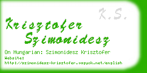 krisztofer szimonidesz business card